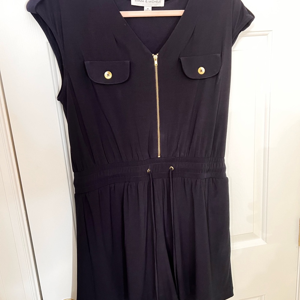 Navy Blue Romper by Emma & Michele